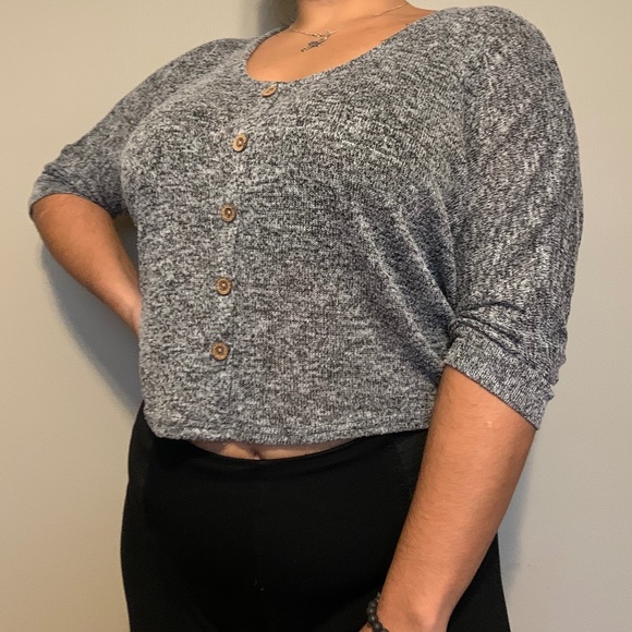 Grey and White Spotted Women's LongSleeve - Picture 3 of 3